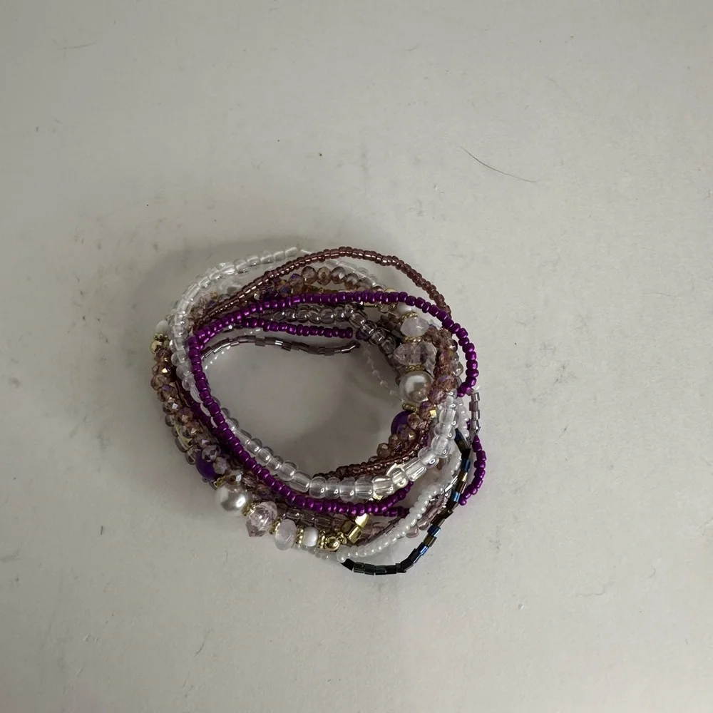 Multi-Color Beaded Bracelet Set - Picture 2 of 7